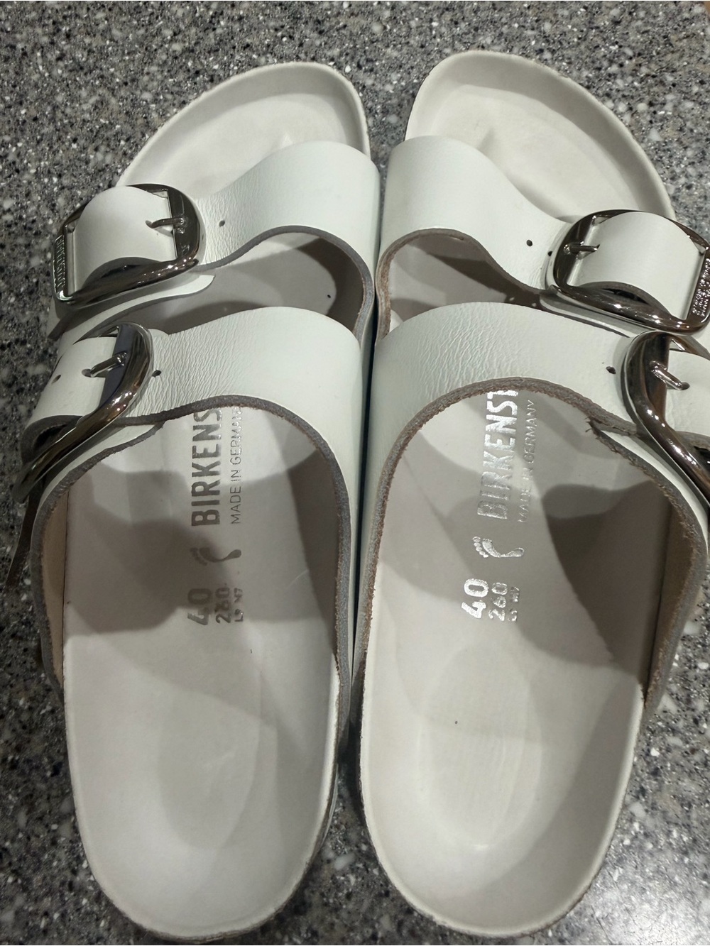 Birkenstock White Arizona Soft Footbed Sandals